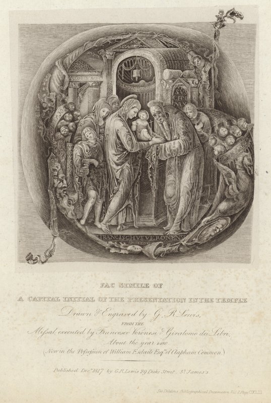 Faksimile af hovedstadens initial i præsentationen i templet af George Robert Lewis