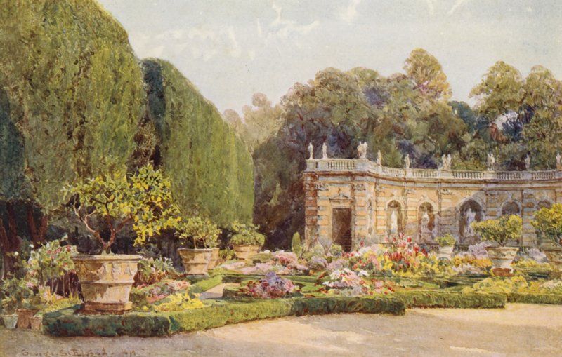 Italienske haver: Villa Lancellotti (farvelitografi) af George Samuel Elgood