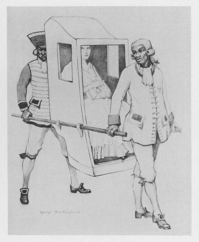 Illustration til The Duenna af Sheridan (farve litho) af George Sheringham