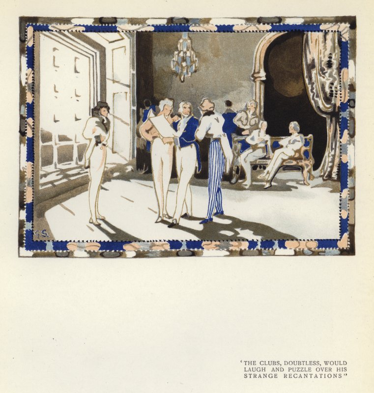 Illustration til The Happy Hypocrite af Max Beerbohm (farve litho) af George Sheringham