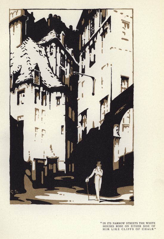 Illustration til The Happy Hypocrite af Max Beerbohm (farve litho) af George Sheringham