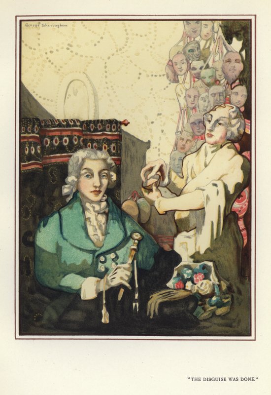 Illustration til The Happy Hypocrite af Max Beerbohm (farve litho) af George Sheringham