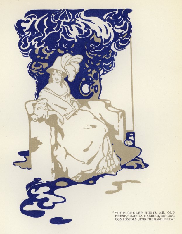 Illustration til The Happy Hypocrite af Max Beerbohm (farve litho) af George Sheringham