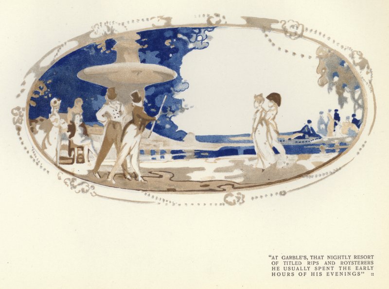Illustration til The Happy Hypocrite af Max Beerbohm (farve litho) af George Sheringham