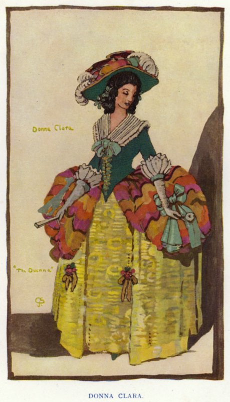 The Duenna af Sheridan: Donna Clara (farve litho) af George Sheringham