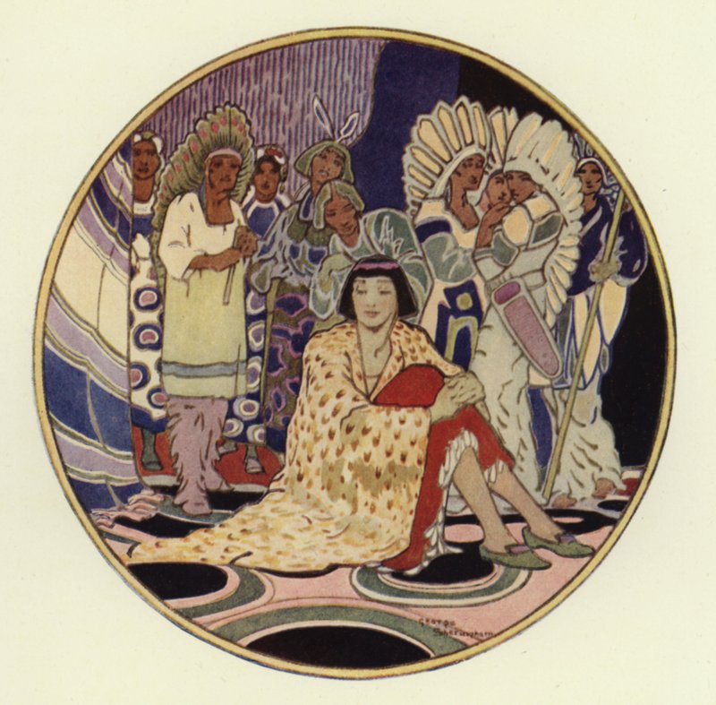 Folk var alle samlet til brylluppet (farve litho) af George Sheringham