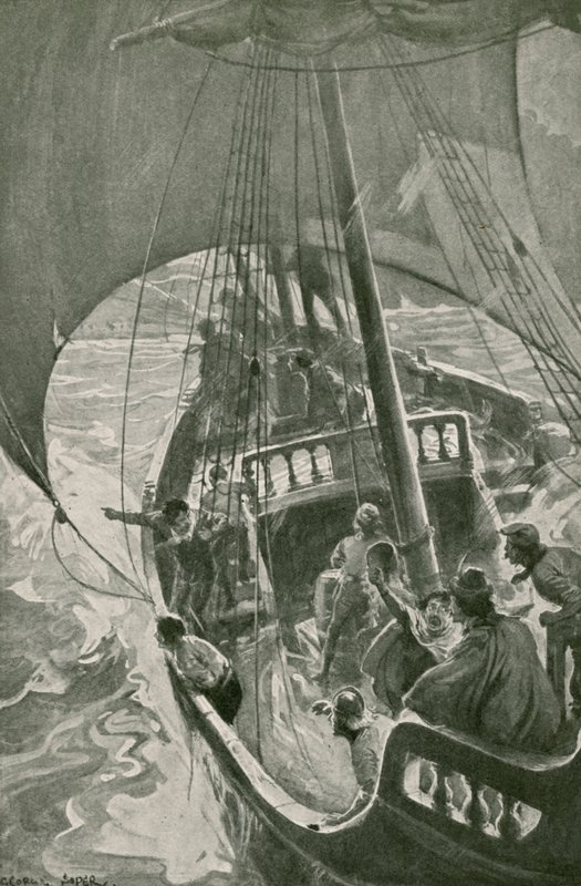 Bartolomeu Dias rundede Afrikas sydligste punkt (litho) af George Soper