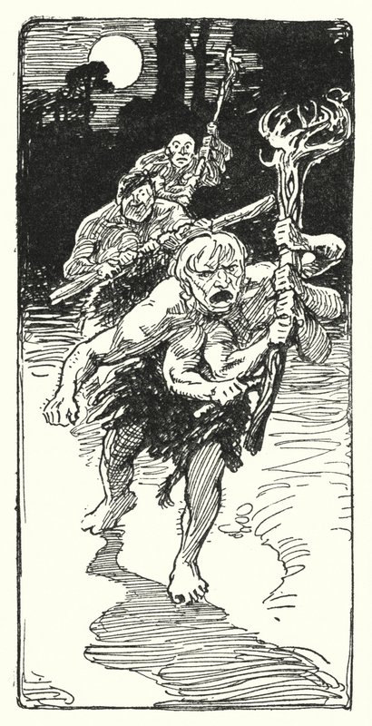 Jason og argonauterne: "Mens de lå og sov, kom de ned over de frygtelige mænd" (litho) af George Soper