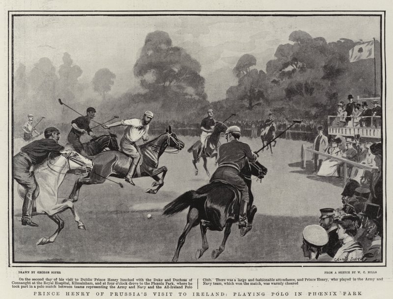 Prins Henrik af Preussens besøg i Irland, hvor han spiller polo i Phoenix Park af George Soper