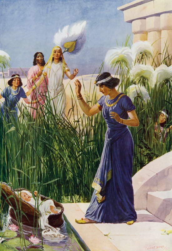 Babe Among The Bulrushes (farve litho) af George Soper
