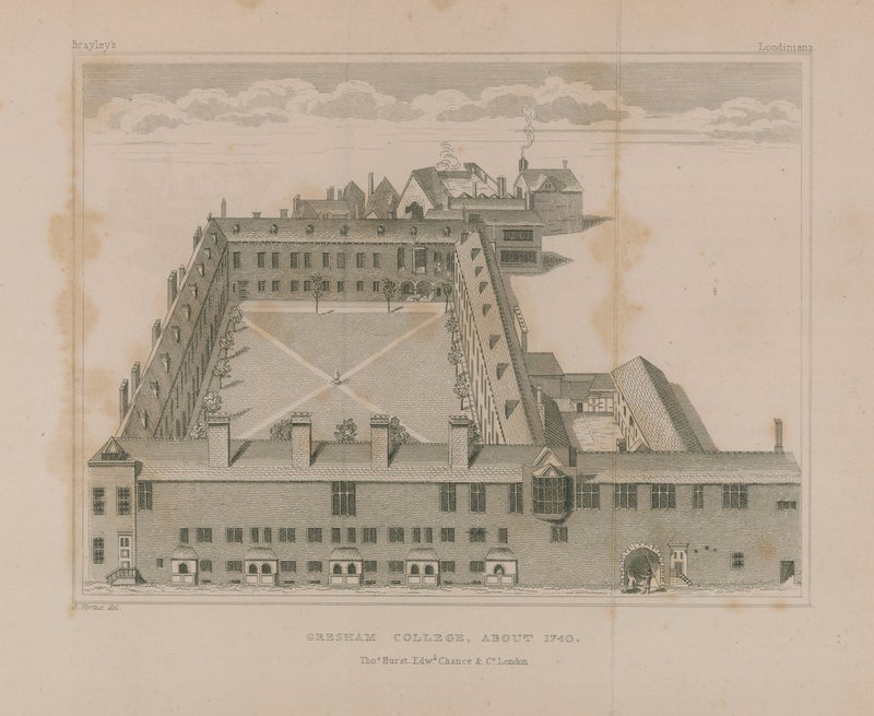 Luftfoto af Gresham College af George Vertue