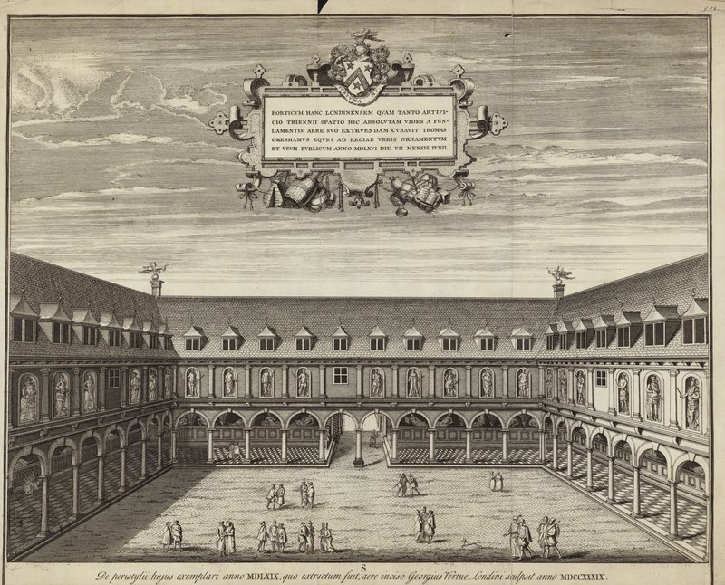 Quadrangle på indersiden af Royal Exchange af George Vertue