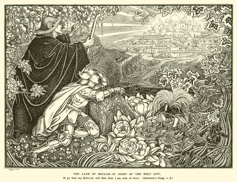 Landet Beulah, i syne af den hellige by (gravering) af George Woolliscroft Rhead