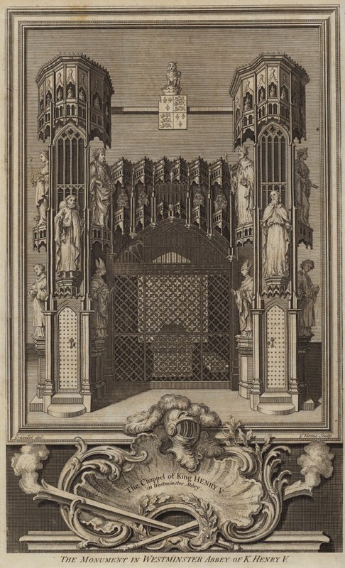 Monument i Westminster Abbey af kong Henry V af George after Vertue