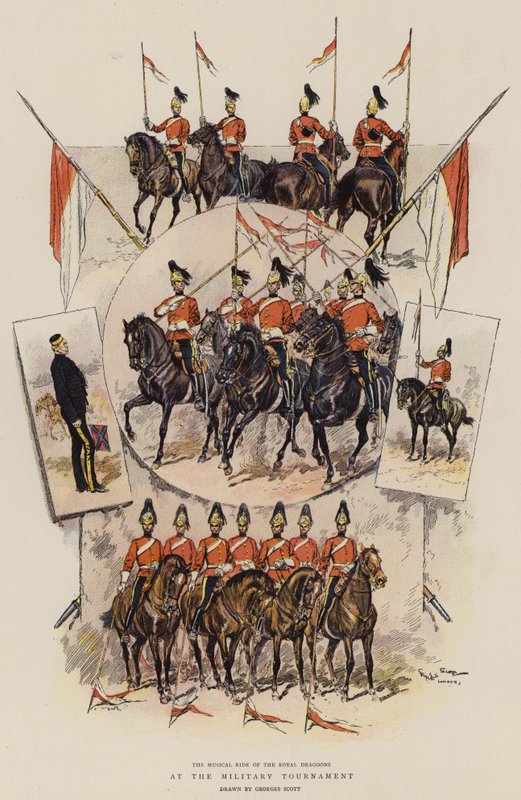 Ved den militære turnering (chromolitho) af Georges Bertin Scott