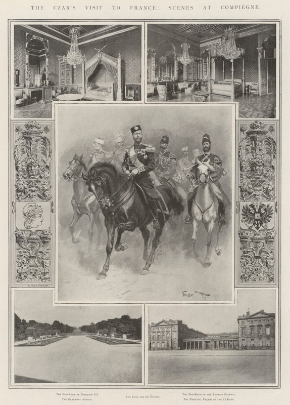 Czarens besøg i Frankrig, scener i Compiegne af Georges Bertin Scott