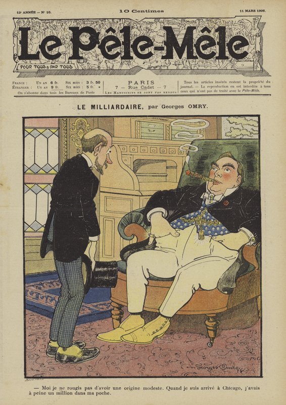 Milliardæren. Illustration til Le Pele-Mele, 1906 af Georges Antonin Henri Mory