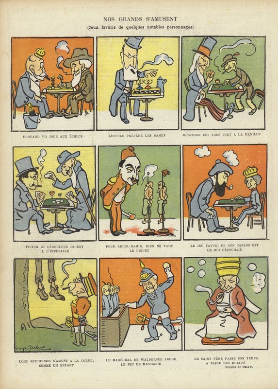 Store mænds yndlingsspil, illustration til Le Rire af Georges Delaw