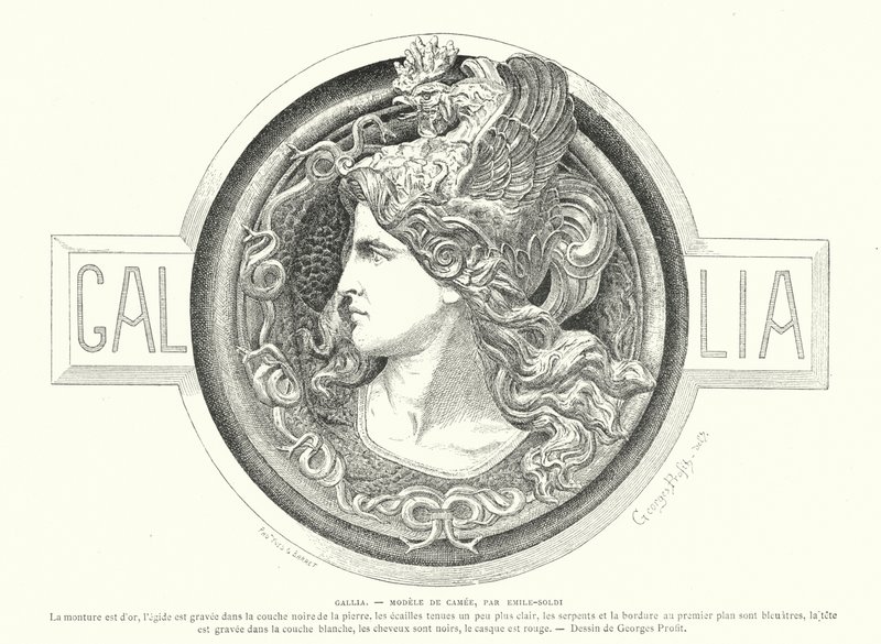 Gallia, design til en cameo af den franske billedhugger Emile Soldi af Georges Ernest Profit