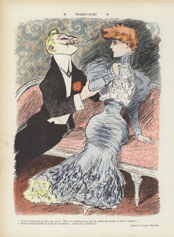 Moderne flirt. Illustration til Le Rire af Georges Meunier