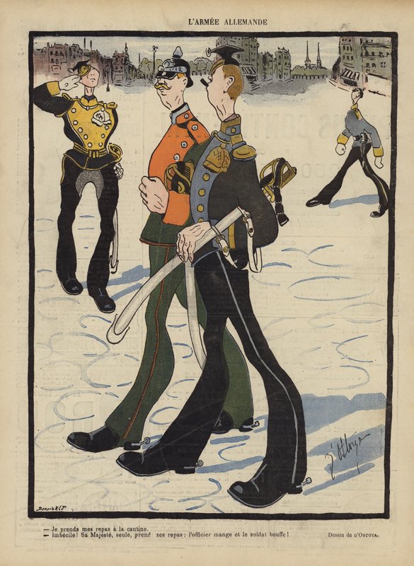 Den tyske hær. Illustration til Le Rire af Georges d 1878 1937 Ostoya