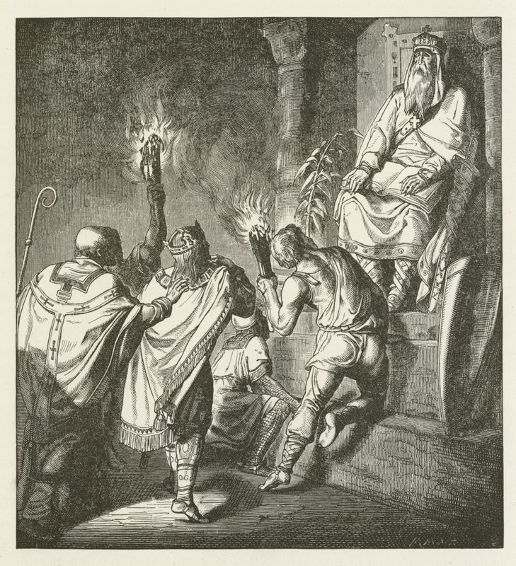 Otto ved Karl den Stores grav af German School