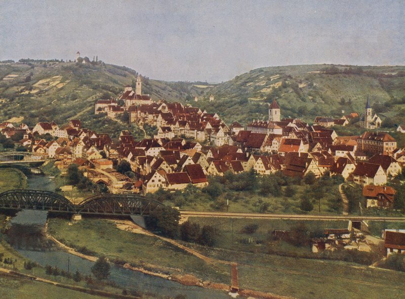 Horb, Schwarzwald, Tyskland (farvefoto) af German Photographer