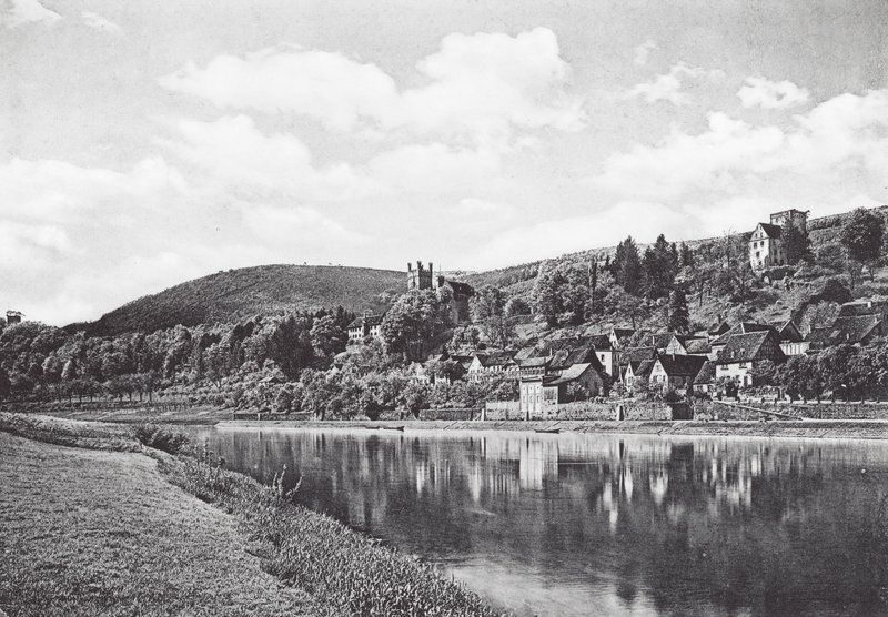 Neckarsteinach, Hessen, Tyskland (s/h-foto) af German Photographer