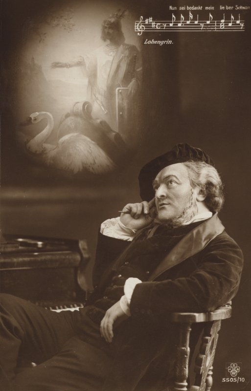 Simuleret portræt af Richard Wagner (s/h-foto) af German Photographer