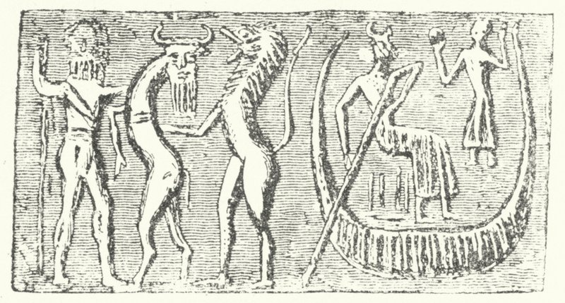En skildring af den store syndflod fra Gilgamesh-eposet af German School