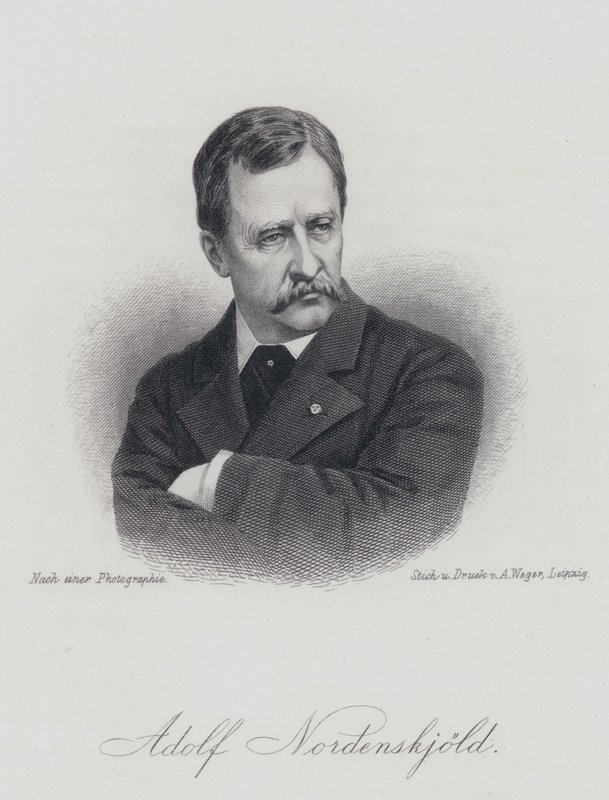 Adolf Erik Nordenskiold, finsk geolog, mineralog og arktisk opdagelsesrejsende (gravering) af German School