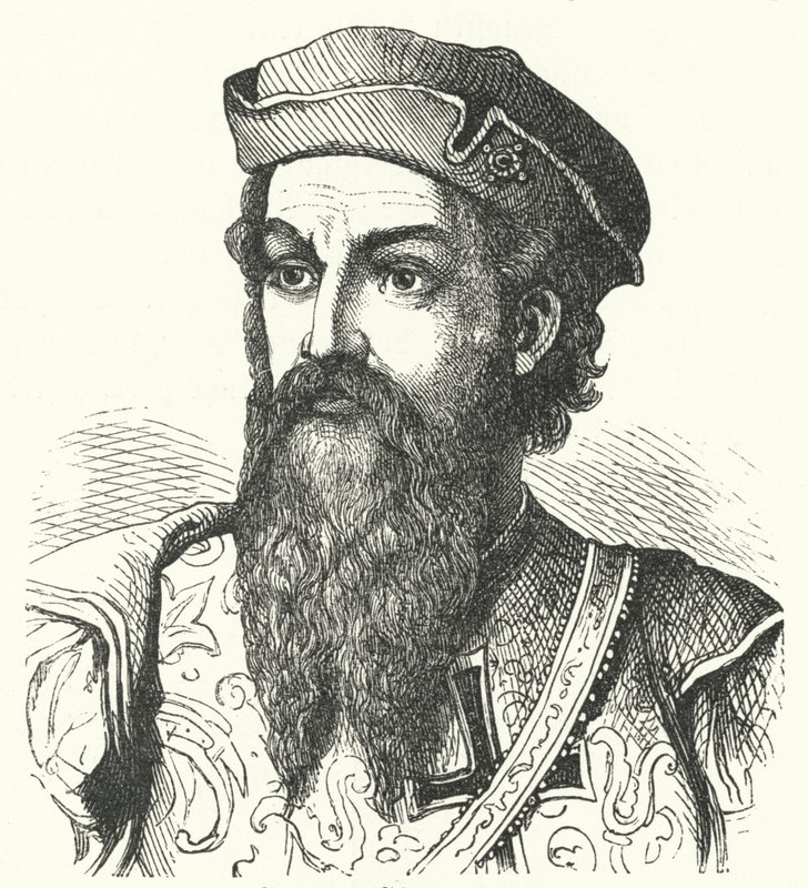 Afonso de Albuquerque, hertug af Goa, portugisisk general og vicekonge af det portugisiske Indien (gravering) af German School
