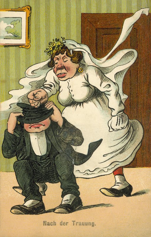 Efter brylluppet (farve litho) af German School