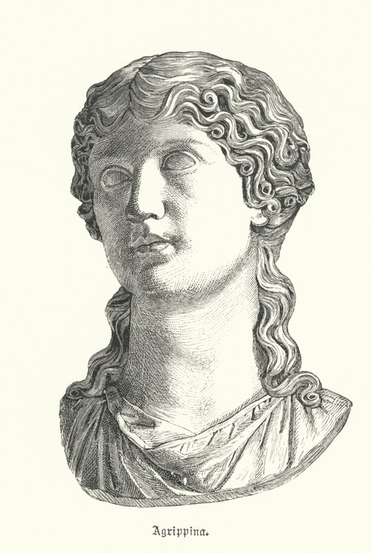 Agrippina den Ældre, hustru til den romerske general Germanicus og mor til kejser Caligula (stik) af German School