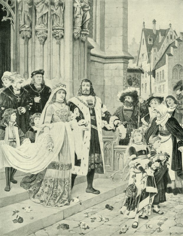 Albrecht Durers Wedding (gravure) af German School