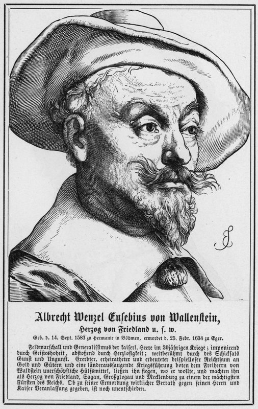 Albrecht Wenzel Eusebius von Wallenstein, hertug af Friedland osv. (gravering) af German School
