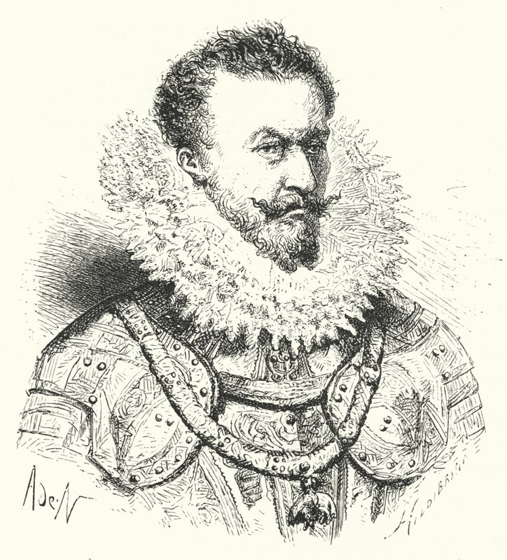 Alexander Farnese, hertug af Parma, guvernør for det spanske Holland (gravering) af German School