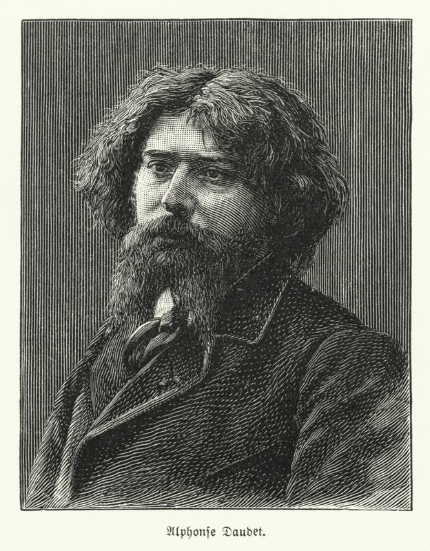 Alphonse Daudet, fransk romanforfatter (litho) af German School