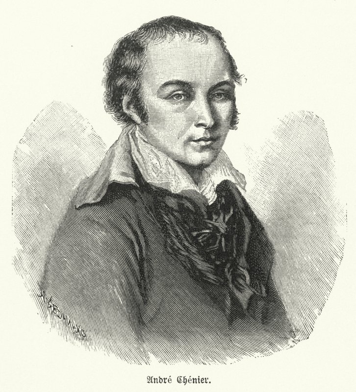 Andre Chenier, fransk digter (litho) af German School