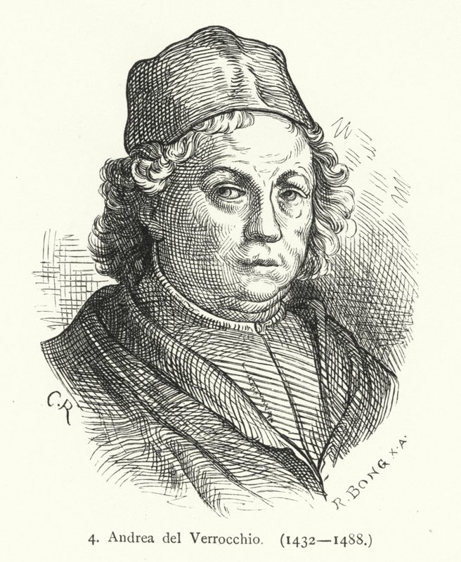 Andrea del Verrocchio, italiensk renæssancemaler, billedhugger og guldsmed (gravering) af German School