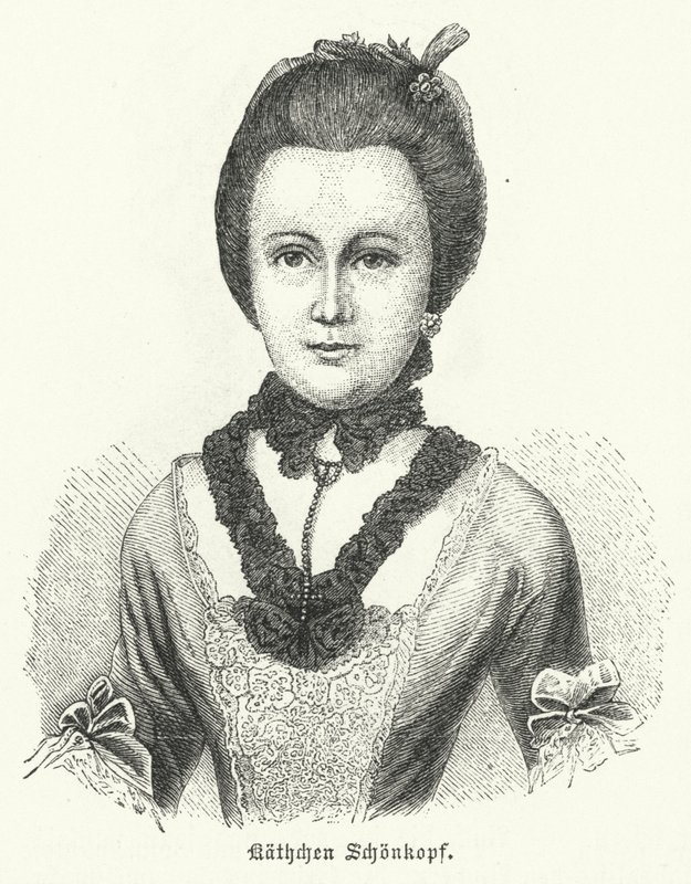 Anna Katharina Schoenkopf (1746-1810), inspiration til den tyske forfatter Johann Wolfgang Goethes kærlighedsdigte Anttenlieder af German School