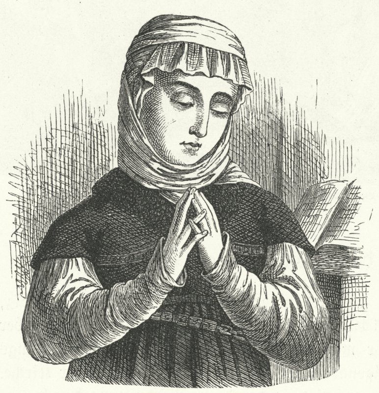 Anna Reinhard, hustru til Huldrych Zwingli, ledende skikkelse i reformationen i Schweiz (stik) af German School