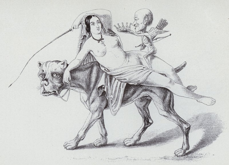 Ariadne på Bor (litho) af German School