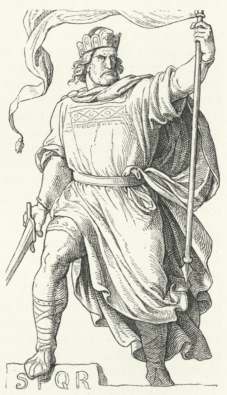 Arnulf af Kärnten, omstridt konge af Italien og hellig romersk kejser (stik) af German School