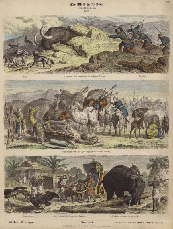 Asien (farvet gravering) af German School
