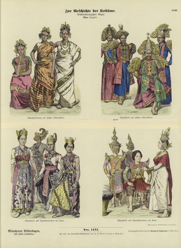 Asian actors costumes, late 19th Century  af German School