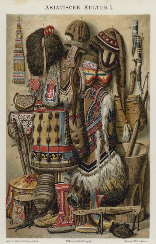 Asiatiske kulturelle artefakter af German School