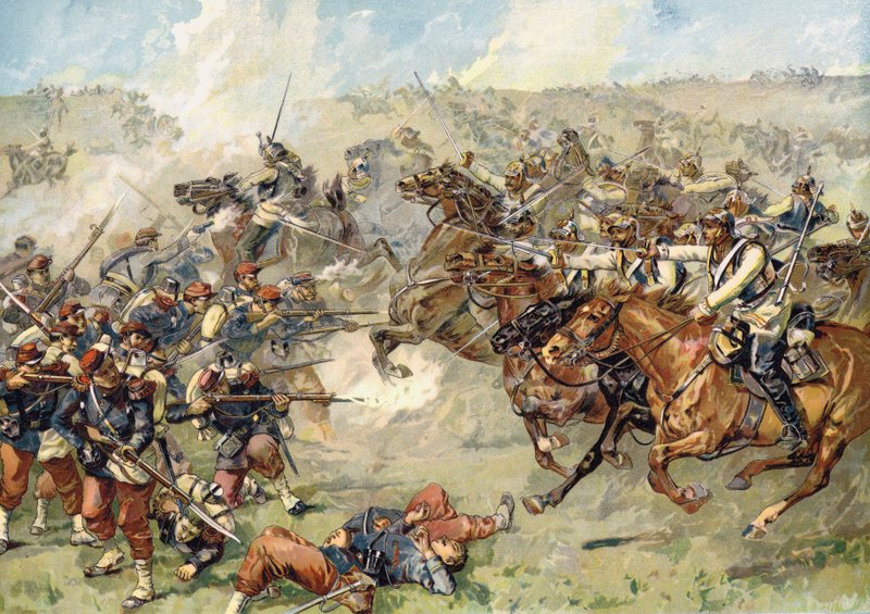 Angreb af preussiske kyrassere ved Vionville, slaget ved Mars-le-Tour, 16. august 1870 af German School