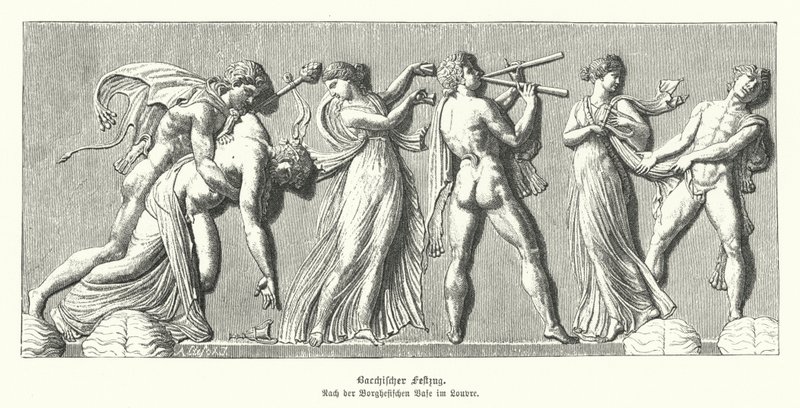 Bacchanalia (gravering) af German School