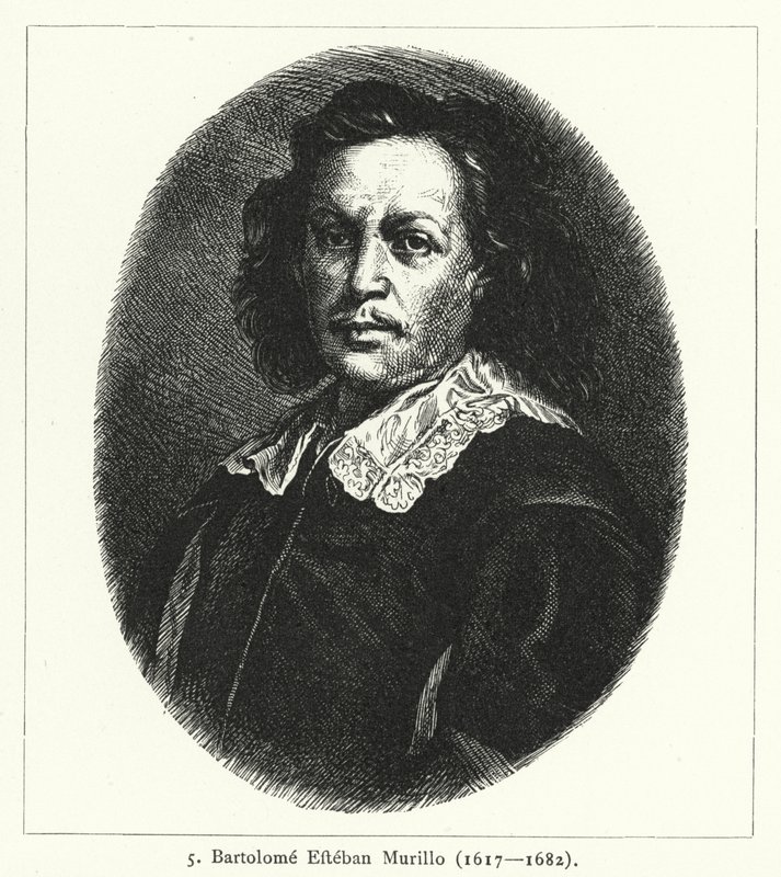 Bartolome Esteban Murillo, spansk barokmaler (gravering) af German School